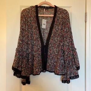 Free People Lola Kimono in Black